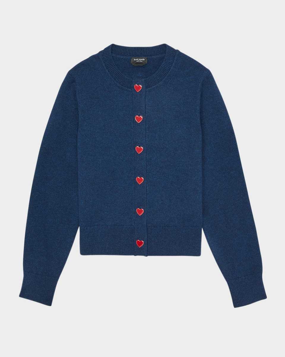 nell heart button wool-cashmere cardigan